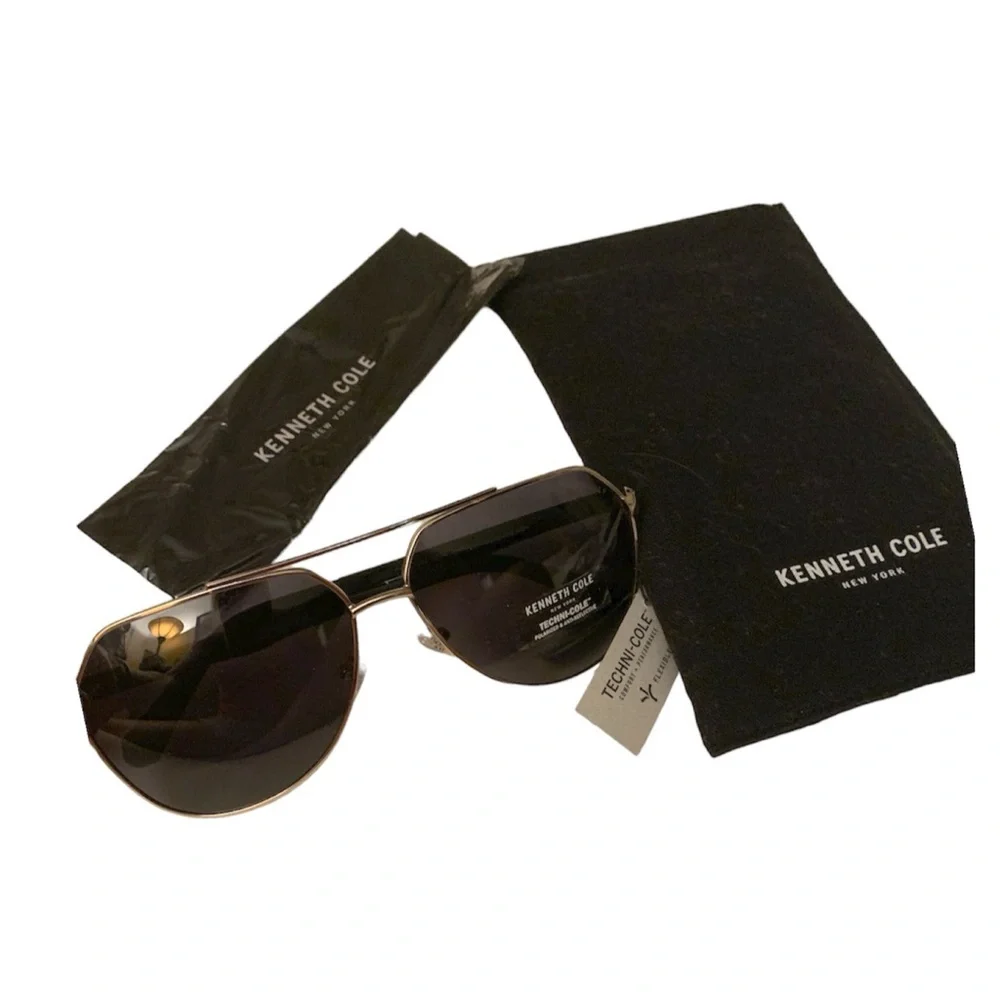 NEW Kenneth Cole New York Sunglasses KC7252 32D GOLD/SMOKE POLARIZED Sunglasses